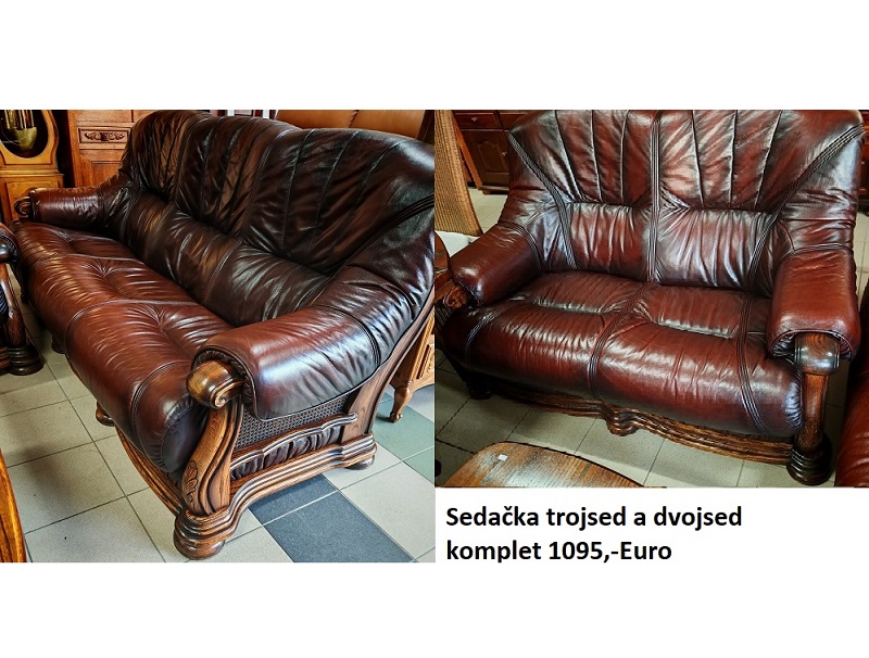 S-112.Sedačka 3+2 v kvalitnej koži