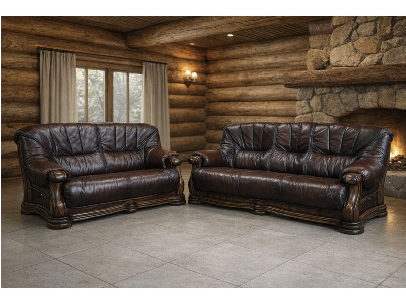 S-112.Sedačka 3+2 v kvalitnej koži