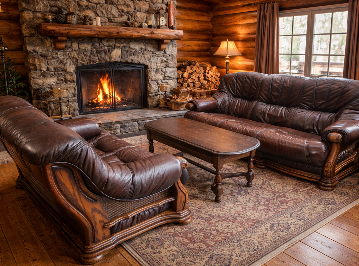 S-112.Sedačka 3+2 v kvalitnej koži