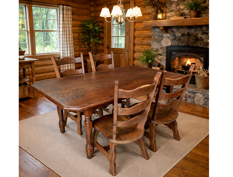 ST-282. Stôl celodubový so 4x stolička