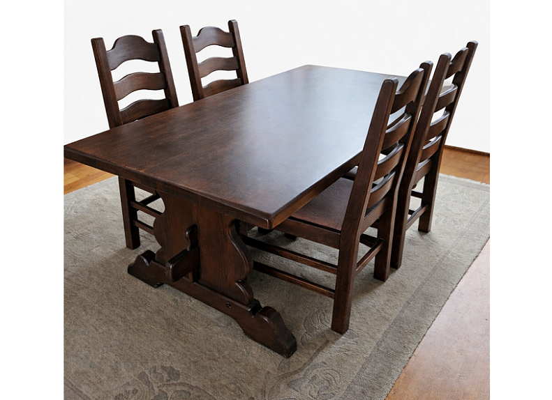 ST-292. Jedálenský mohutný stôl so 4x stolička