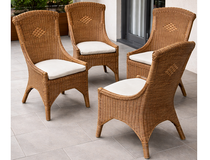 ST-290. Stoličky ratanové 4ks