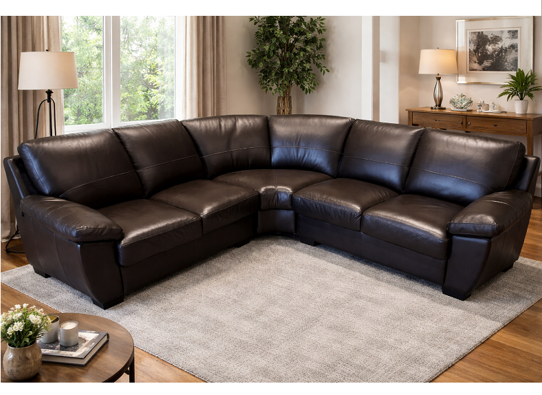 S-111. Sedačka rohová celokožená