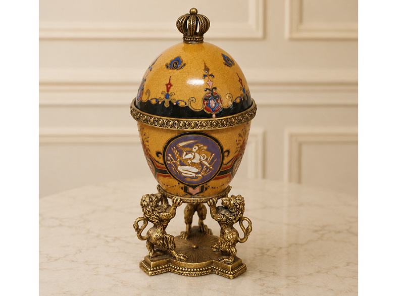 BR-43. Porcelán bronz dóza